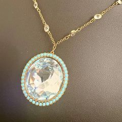 K18 ブルートパーズ アクアマリン ネックレス 天然石 ヴィンテージ