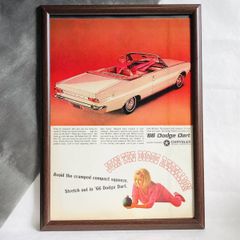 『クライスラー　ダッジダート』ビンテージ広告　60年代　フレーム付ポスター当時物