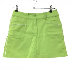 【超美品】ナイキ スカート ライトグリーン サイド白ライン ストレッチ 内側インナーパンツ レディース 2 ゴルフウェア NIKE