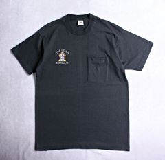 【VINTAGE】レア 90s～00s アメリカ製 フェードブラック 胸ポケットTシャツ FRUIT OF THE LOOM ビンテージ シングルステッチ CO-ED