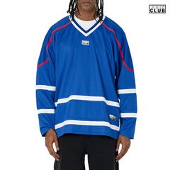 PRO CLUB HEAVYWEIGHT HOCKEY JERSEY【BLUE】(プロクラブ 通販 服 大きいサイズ ホッケージャージ ジャージ 長袖 ロングスリーブ ヘビーウエイト シンプル ロゴ)