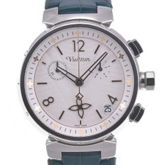 ルイ・ヴィトン LOUIS VUITTON QA093 タンブール ニューウェーブ クロノグラフ クォーツ メンズ 美品 R#141460