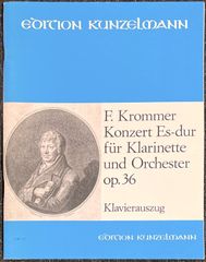 クローマー 協奏曲 変ホ長調 op.36 (クラリネット+ピアノ)輸入楽譜 Krommer Konzert Es-dur 洋書