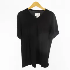 アルマーニエクスチェンジ A/X ARMANI EXCHANGE Tシャツ カットソー 半袖 Vネック 無地 黒 ブラック M レーヨン 