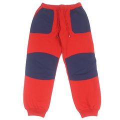 未使用品□GUCCI THE NORTH FACE グッチ ザ・ノースフェイス 671463 ロゴプリント スウェットパンツ レッド ネイビー M イタリア製 正規品 メンズ