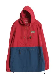 【お得なクーポン配布中!】 エルエルビーン ナイロン アノラック パーカー ジャケット レディース S / パッカブル プルオーバー ハーフジップ マンパ ツートン 赤 紺