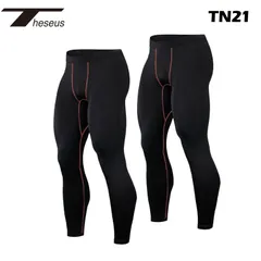 【 THESEUS 】 テセウス TN21ブラックレッド 同色２枚セット コンプレッションウェア トレーニングウェア メンズ インナー 伸縮性 接触冷感 ランニングウェア スポーツウェア オールシーズン アウトドア スポーツ レギンス レギンス タイツ