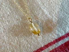14kgf 天然石チャーム ネックレス ブランデー シトリン - メルカリ
