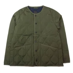 タイオン TAION TAION-104B2ML-1 ミリタリー クルーネック キルティング ダウン ジャケット カーキ系 L【美品】【中古】