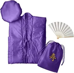 LL-Free Size_パープル [コトブキニッキ] ご長寿5点セット ちゃんちゃんこ赤 ちゃんちゃんこ 紫 古希 喜寿 傘寿 米寿 敬老の日 父の日 60歳 祝着 パーティー TYA01 F