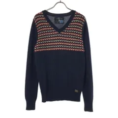 ディーゼル 長袖 Vネック セーター S ネイビー DIESEL ニット メンズ