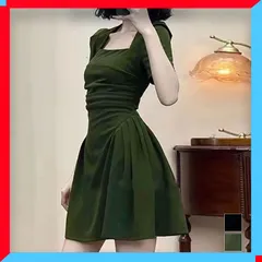 新品 ミニワンピース レディース 夏服 半袖 スリム 黒 レトロ お洒落 10代20代30代 春夏 【送料無料】