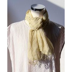 【草木染：サラッとやさしいリネンストール】コモンマロー|手染め｜日本製｜S-sizeのサムネイル