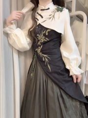 🎋 南风 Chio2nd・竹雪 国风新韵🎋 女性用汉服スタイル | 改良された漢服要素 | エレガントな新しい中国風 | ワンピースセット
