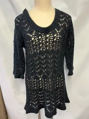 レディース トップス ケーブルニット ニット 黒