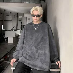 [L ]秋冬 メンズ  服 シンプル ファッション オシャレ 大人 かっこいい 大きいサイズ ストリート 紳士服  綿 長袖 T シャツ 春秋 ラウンドネック トップス オーバーサイズ アメリカン ストリート スウェット シャツ 