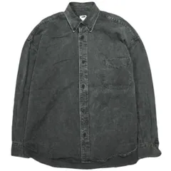 H BEAUTY&YOUTH エイチ ビューティーアンドユース BLACK DENIM SHIRT ブリーチ加工 オーバーサイズデニムシャツ 1211-299-7468 S ブラック 長袖 ボタンダウン BD トップス g23523