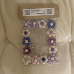 【在庫商品】フラワー縁取りトレカケース💜　B8/トレカケース/クレイデコ/硬貨ケース/韓国/オタ活
