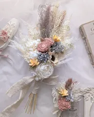 ブーケ　ブートニア　セット　前撮り　ウェディング　ドライフラワー　結婚式