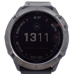 GARMIN ガーミン fenix 6X Pro Dual Power Ti Black DLC マルチスポーツ GPSスマートウォッチ メンズ 腕時計 純正ベルト【いおき質