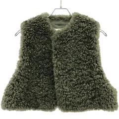 HYKE ハイク 24AW FAUX SHERLING CROPPED VEST ファーシャーリングクロップドベスト 242-17406 オリーブドラブ Fのサムネイル