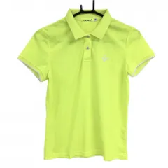 ★値下げ★ビバハート 半袖ポロシャツ 蛍光イエロー×白 襟裏ロゴ レディース 40(M) ゴルフウェア VIVA HEART