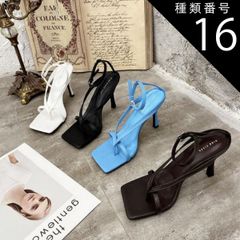 종류 16:화이트/24.5cm 샌들 하이힐 레이디스 정구 샌들 뮬 앵클 스트랩 스퀘어 투 비치 샌들 화이트 블랙 블루 한국