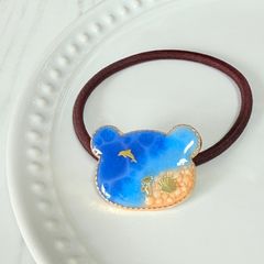 星に願いを・・・☆猫 かすみ草 お花 レジン ヘアゴム 七夕 ねこ