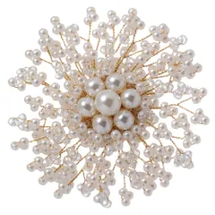 特別価格　卒園式 卒業式 多用途ブローチ スカーフアクセ 入学式 おしゃれ アクセサリー 入園式 ジャケット スーツ 花形 結婚式 レディース ブローチ ブローチ プレゼント フォーマル 優美 DIY 胸飾り 光沢 1個セット ギフト（ホワイト） パール コサ
