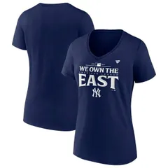 【送料無料】 ファナティクス レディース Tシャツ トップス Women's Fanatics Navy New York Yankees AL East Division Champions Plus Size Locker Room T-Shirt Ynk