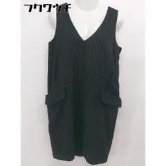 ◇ Simplicite シンプリシテェ ストライプ ノースリーブ 膝丈 ワンピース ブラック系 レディース 【中古】 【1105100010580】