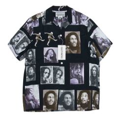 WACKO MARIA ワコマリア 19SS BOBMARLEY-WM-HI02 BOB MARLEY HAWAIIAN SHIRT  ボブマーリー ハワイアン 半袖 シャツ ブラック系 S【中古】