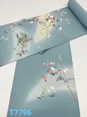 付け下げ 手描 落款入り 瓶覗色 正絹 反物