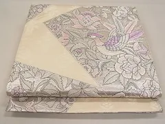 平和屋着物■六通柄袋帯　唐織　裂取更紗　銀糸　逸品　kb2445