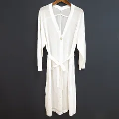 #a スーパービューティー SUPER BEAUTY カーディガン ロング 40 白 切替 星柄 刺繍 シースルー スナップボタン ビジュー 913131 k01