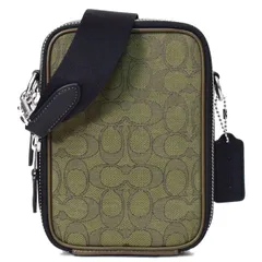 コーチ メンズ バッグ COACH ジャガード レザー シグネチャー スタントン 2WAY クロスボディ 斜め掛け ショルダー バッグ オリーブドラブ×ユーティリティグリーン CH097