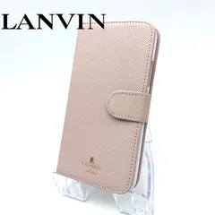 LANVIN iPhone Xs ケース レザー アイフォン10 x スマホケース 携帯ケース 手帳型 モバイルケース ラベンダー ピンク