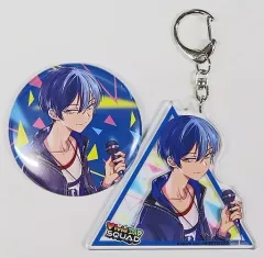 【中古】雑貨 青柳冬弥 缶バッジ＆アクリルキーホルダー 「CD プロジェクトセカイ カラフルステージ! feat. 初音ミク Vivid BAD SQUAD SEKAI ALBUM vol.1 限定版」 アニメイト購入特典