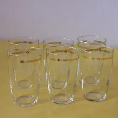 未使用品　アデリア　グラス　6個　タンブラー　昭和レトロ　月桂樹　金縁