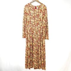 カネコイサオ ローズ バラ 花柄 ロングワンピース ティアード リボン