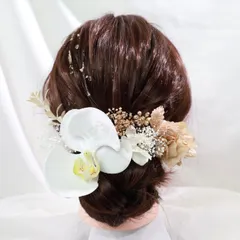 髪飾り 結婚式 ヘッドドレス 胡蝶蘭 前撮り 成人式 卒業式 胡蝶蘭A4