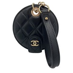 【新品同様】CHANEL　シャネル　ネームタグ　マトラッセ　ココマーク　ラムスキン　ノベルティ　ブラック　☆正規品☆