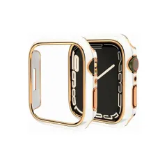 対応 Apple Watch/7 41mmケース アップルウォッチシリーズ 8 /7 ケース（41mm|ホワイトx縁：ローズゴールド）