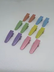 カラフル ワニ口ヘアクリップ 24 x 7mm 6個セット 全6色　パーツ　金具　ミニ　DIY　ヘアアクセサリー