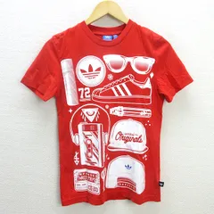 G■アディダス/adidas プリントTシャツ/コットン S19316【XS】赤/men's/22【中古】■