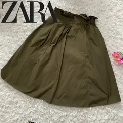 【ZARA】ザラベーシック フレアスカート カーキ レディース
