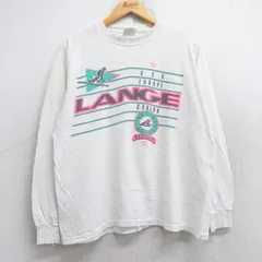 M/古着 ヘインズ 長袖 ビンテージ Tシャツ メンズ 80s スキー LANGE コットン クルーネック 白 ホワイト 25oct04 中古