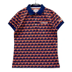 サイズ：1 JACK BUNNY ジャックバニー  ロゴ刺繍入り 半袖ポロシャツ ぞう柄 オレンジ系 [240101516461] ゴルフウェア レディース ストスト