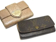 ヴィトン & グッチ キーケース セット ◇ モノグラム 4連 GGシマレザー ピンク系 ハート金具 6連 LOUIS VUITTON GUCCI ▼7G