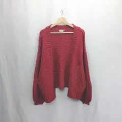 ◇ ⊇ dgy 長袖 ニットカーディガン サイズM レッド レディース E  【1502180077999】